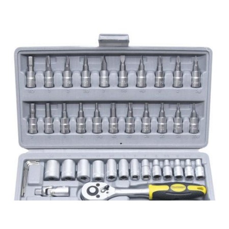 JUEGO LLAVES VASO  +  PUNTAS MAURER 46 PIEZAS 1/4