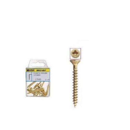 BRICO - SELF TORNILLO CABEZA PLANA POZIDRIV BICROMATADO 3,5X16 MM. 