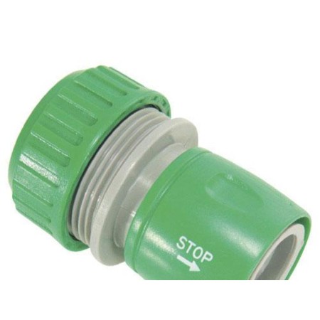 CONECTOR MANGUERA PLASTICO 3/4 CON STOP  BLISTER