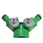 ADAPTADOR MANGUERA PLASTICO 3/4  -  1 HEMBRA  CON 2 TOMAS BLISTER