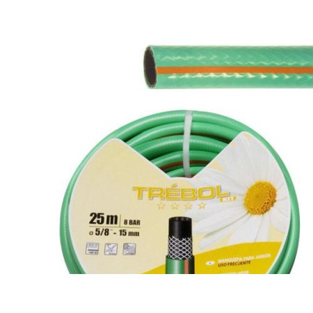 TUBO VERDE TREBOL TRENZADO 15 MM.  ROLLO 50 METROS