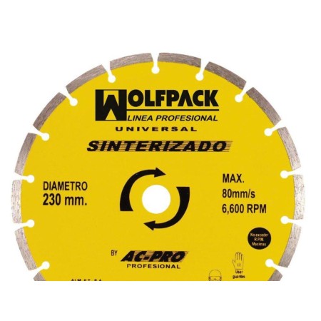 DISCO DIAMANTE WOLFPACK SEGMENTADO SINTERIZADO 230 MM