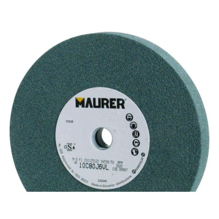 MUELA MAURER CARBURO DE SILICIO 200X20X20 GRANO 80