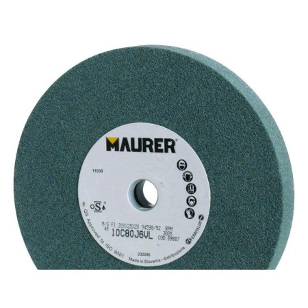 MUELA MAURER CARBURO DE SILICIO 200X25X20 GRANO 80