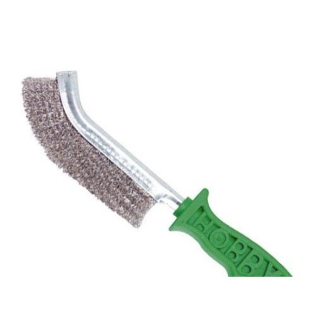 CEPILLO MANUAL INOXIDABLE MANGO PLASTICO VERDE