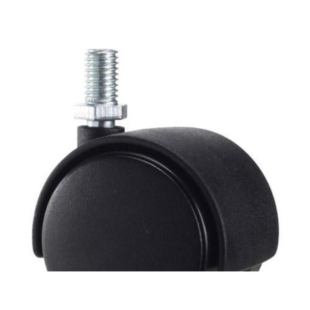 RUEDA DOMESTICA NYLON NEGRO ESPIGA M8X50MM