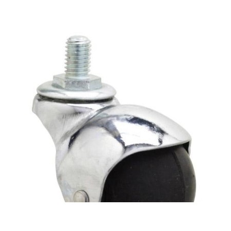 RUEDA DOMESTICA GOMA NEGRA ESFERA ESPIGA M8X40MM
