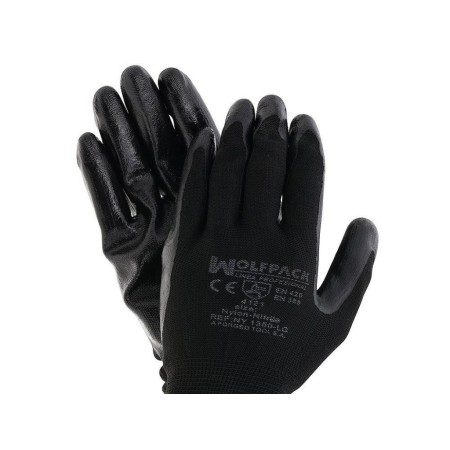 GUANTE WOLFPACK NITRILO GLOVEX CON COLGADOR 10  (PAR)