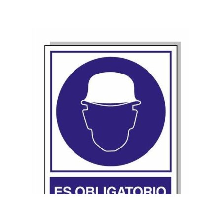 CARTEL OBLIGATORIO USAR CASCO 30X21 CM. 
