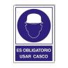CARTEL OBLIGATORIO USAR CASCO 30X21 CM. 
