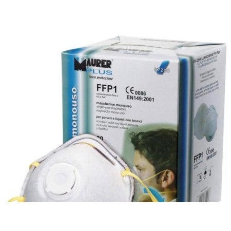 MASCARILLA MAURER FFP1S CARBON ACTIVO CON VALVULA  (CAJA 10)