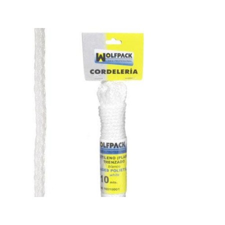 CUERDA TRENZADA PLÁSTICO BLANCA  (MADEJA 10 MT)