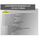 LLAVE IMPACTO NEUMATICA YAMATO 1/2  +  KIT 17 PIEZAS