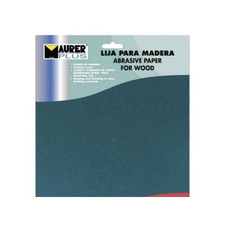 LIJA MADERA MAURER GRANO 60  (PACK 10 PLIEGOS)