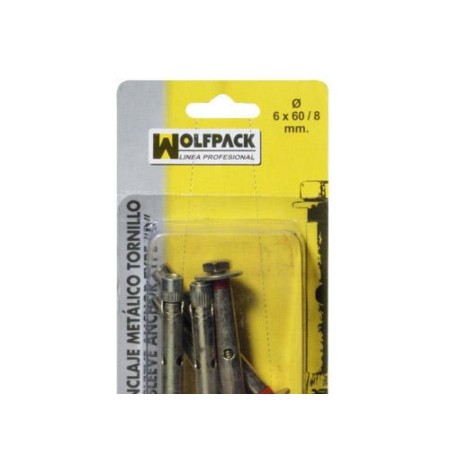 BLISTER ANCLAJE METÁLICO TORNILLO 8X 60/10  (3 PIEZAS)