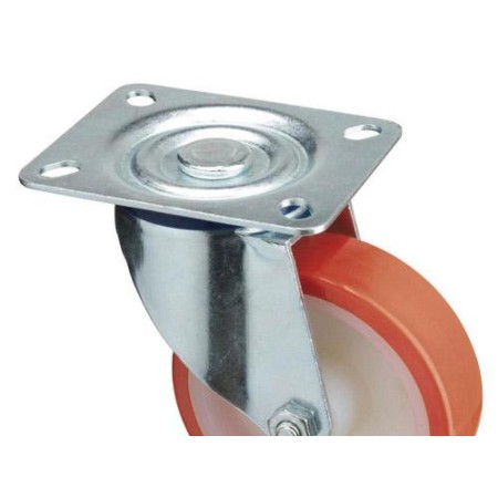 RUEDA INDUSTRIAL POLIURETANO PLACA 100MM