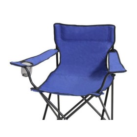 SILLA PLAYA METAL PESCADOR PLEGABLE AZUL