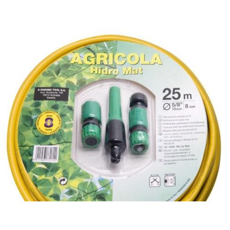 TUBO AMARILLO HIDRO MAT 15 MM.  ROLLO 25 METROS CON ACCESORIOS