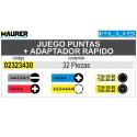 JUEGO PUNTAS MAURER  +  ADAPTADOR RÁPIDO 32 PIEZAS