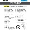 JUEGO PUNTAS MAURER 1/4 25 - 50MM  +  ADAPTADOR 138 PIEZAS