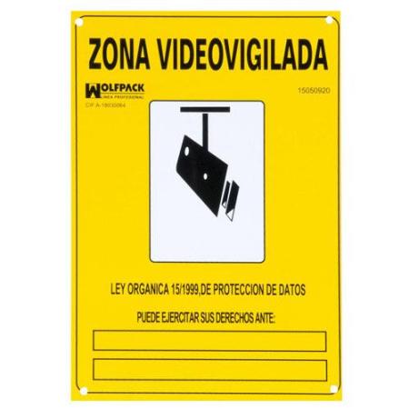 Cartel-Señal ZONA VIDEOVIGILADA 29,7X21 WOLFPACK