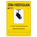 CARTEL ZONA VIDEOVIGILADA 30X21 CM. 