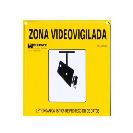 CARTEL ZONA VIDEOVIGILADA 30X21 CM. 