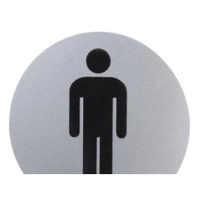 CARTEL ALUMINIO BAÑO HOMBRE Ø12 CM. 