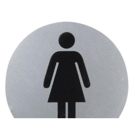 CARTEL ALUMINIO BAÑO MUJER Ø12 CM. 
