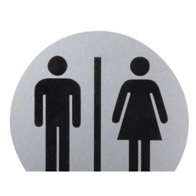 CARTEL ALUMINIO BAÑO HOMBRE/MUJER Ø12 CM. 