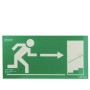 CARTEL SALIDA ESCALERA DERECHA. ARRIBA 21X30 CM. 