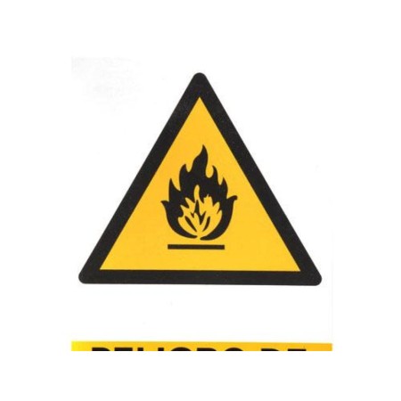 CARTEL PELIGRO DE INCENDIO 30X21 CM. 