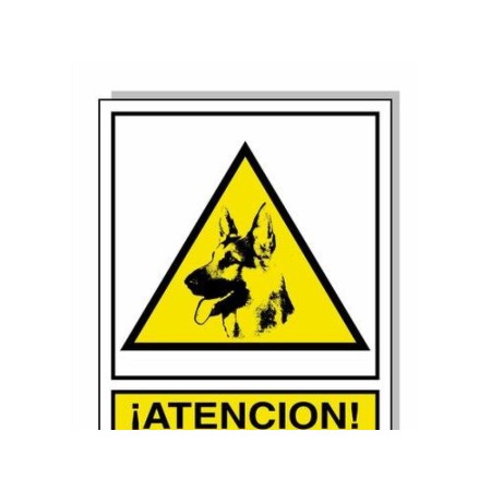 CARTEL CUIDADO CON LOS PERROS 30X21 CM. 