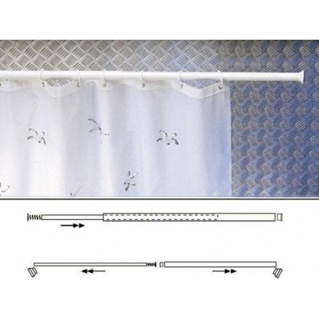 BARRA PARA CORTINA DUCHA EXTENSIBLE ALUMINIO BLANCO 70 A125 CM. 