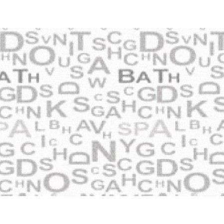CORTINA DUCHA TELA LETRAS GRIS 180X200 CM. 