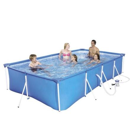 PISCINA RECTANGULAR CON HIDROBOMBA 400X211X81CM. 