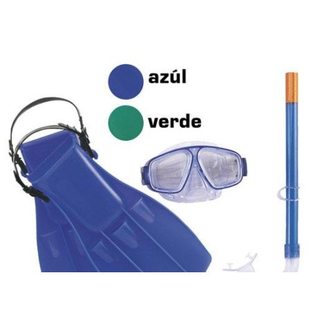 JUEGO SNORKEL GAFAS + TUBO + ALETAS  (7 - 14AÑOS)