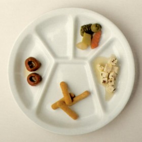 plato 5 departamentos porcelana cim