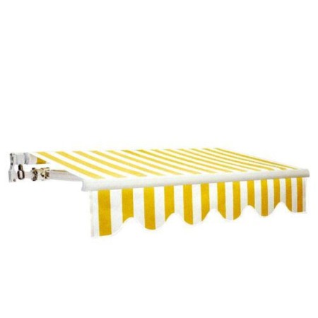 TOLDO EXTENSIBLE PARA TECHO / PARED 3X2 METROS AMARILLO Y BLANCO