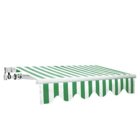 TOLDO EXTENSIBLE PARA TECHO / PARED 3X2 METROS VERDE Y BLANCO