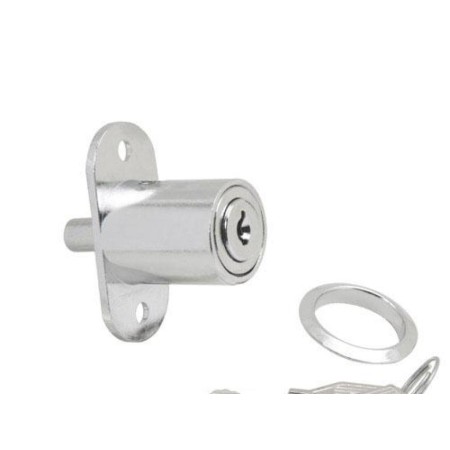 CERRADURA PUERTA CORREDERA CON PULSADOR 347/27 MM.  CROMADO