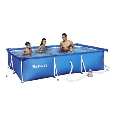 PISCINA RECTANGULAR CON HIDROBOMBA 300X200X66 CM. 