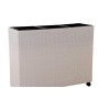 JARDINERA RATAN 3 PLANTAS 112X39X87 CM.  MARFIL CON RUEDAS