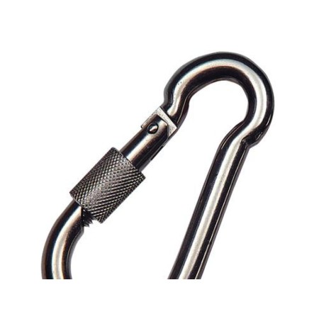 MOSQUETON BOMBERO INOXIDABLE CON SEGURO  80X8 USO DOMESTICO