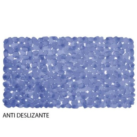 ALFOMBRA BAÑO ANTIDESLIZANTE STONE 69X36 CM.  AZUL