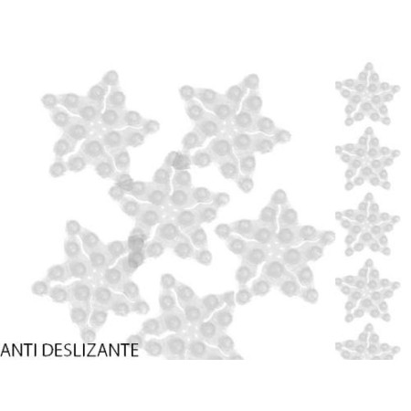 ALFOMBRA BAÑO ANTIDESLIZANTE  (6PIEZAS)12X12 CM.  TRANSPARENTE