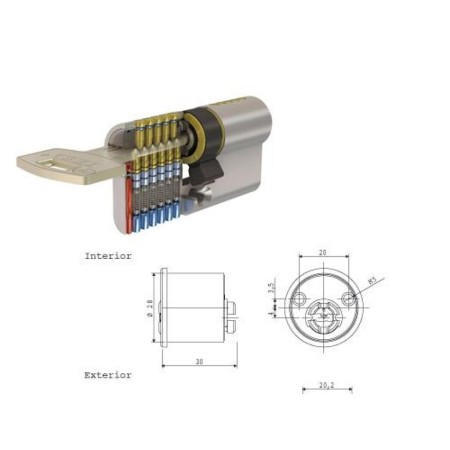 CILINDRO TESA SEGURIDAD T10 P5TS/40/  LATONADO REDONDO