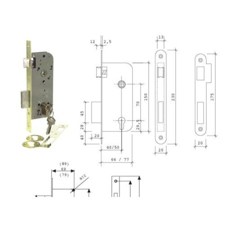 CERRADURA TESA 2030 - AI/50 CANTO REDONDO