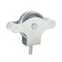 POLEA TENDEDERO WOLFPACK ZINCADO 40 MM.  ROLDANA PLÁSTICO CON TIRAFONDO