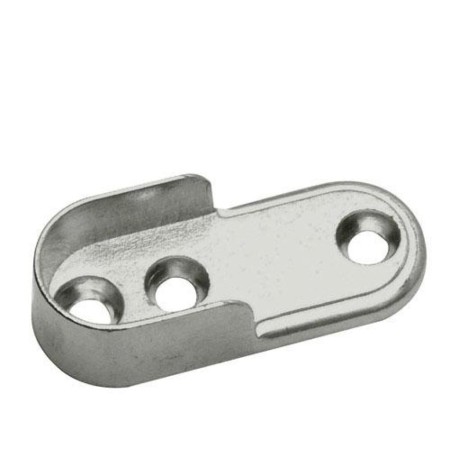 SOPORTE TUBO OVAL CROMO LATERAL 30X15 MM. 